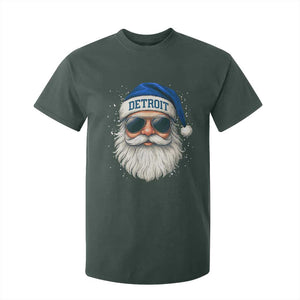 Vintage Detroit Football Christmas T Shirt For Kid Funny Retro Santa Lions Fan Xmas TS10 Dark Forest Green Print Your Wear