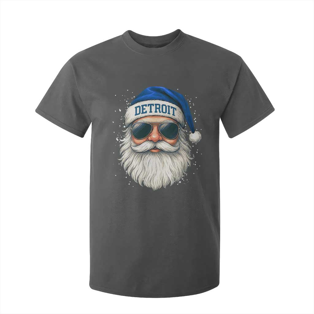 Vintage Detroit Football Christmas T Shirt For Kid Funny Retro Santa Lions Fan Xmas TS10 Dark Heather Print Your Wear