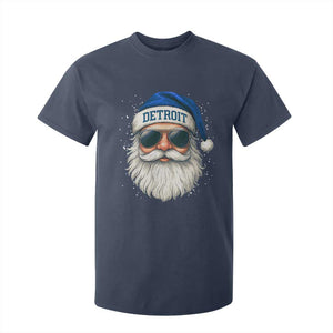 Vintage Detroit Football Christmas T Shirt For Kid Funny Retro Santa Lions Fan Xmas TS10 Navy Print Your Wear