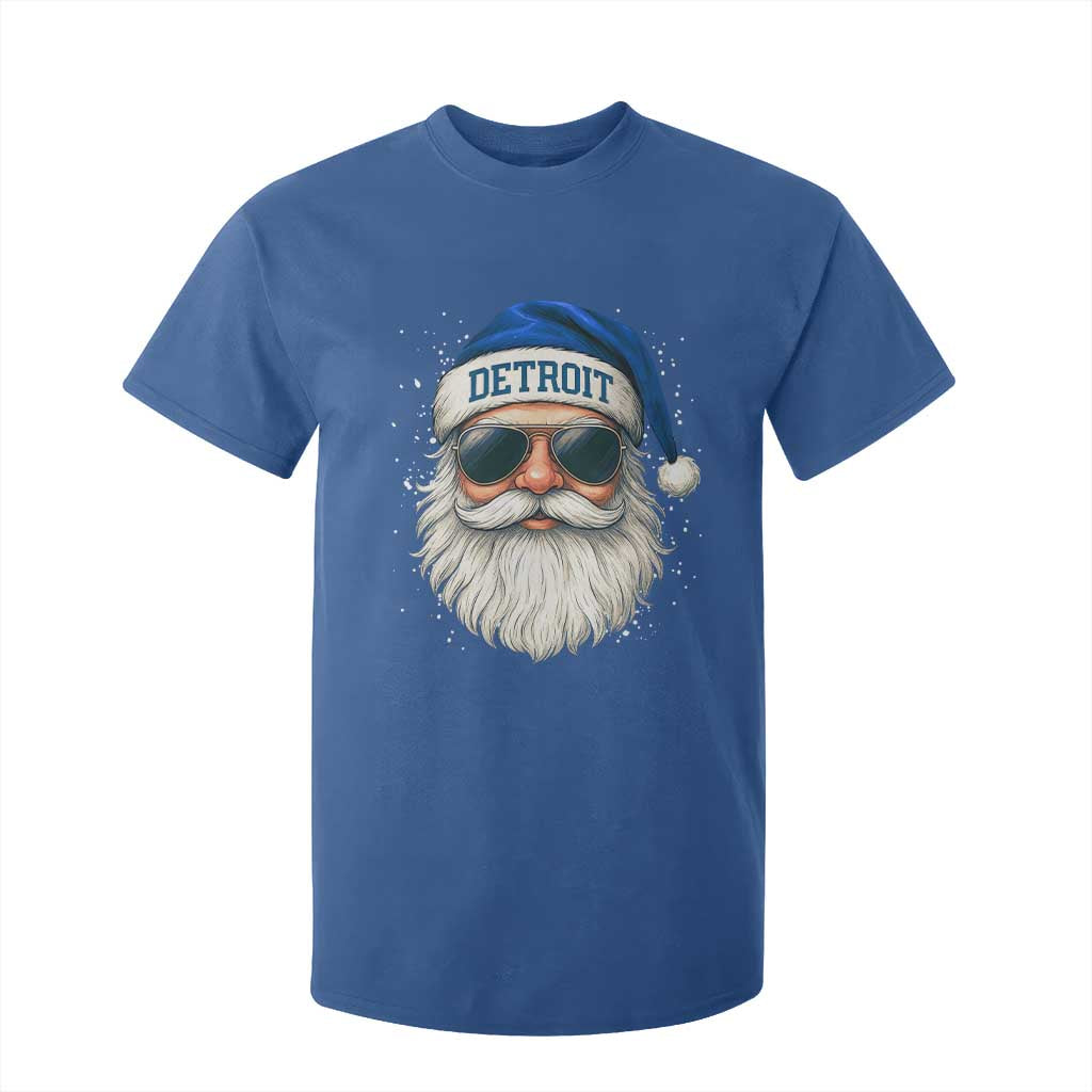Vintage Detroit Football Christmas T Shirt For Kid Funny Retro Santa Lions Fan Xmas TS10 Royal Blue Print Your Wear