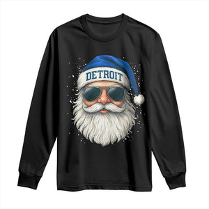 Vintage Detroit Football Christmas Long Sleeve Shirt Funny Retro Santa Lions Fan Xmas TS10 Black Print Your Wear