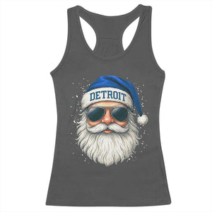 Vintage Detroit Football Christmas Racerback Tank Top Funny Retro Santa Lions Fan Xmas TS10 Dark Heather Print Your Wear