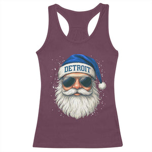 Vintage Detroit Football Christmas Racerback Tank Top Funny Retro Santa Lions Fan Xmas TS10 Maroon Print Your Wear