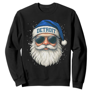 Vintage Detroit Football Christmas Sweatshirt Funny Retro Santa Lions Fan Xmas TS10 Black Print Your Wear