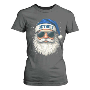 Vintage Detroit Football Christmas T Shirt For Women Funny Retro Santa Lions Fan Xmas TS10 Dark Heather Print Your Wear