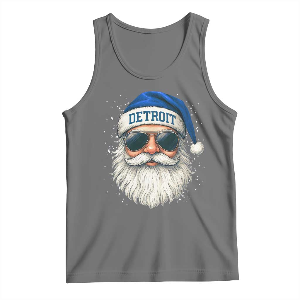 Vintage Detroit Football Christmas Tank Top Funny Retro Santa Lions Fan Xmas TS10 Black Heather Print Your Wear