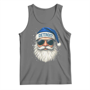 Vintage Detroit Football Christmas Tank Top Funny Retro Santa Lions Fan Xmas TS10 Black Heather Print Your Wear