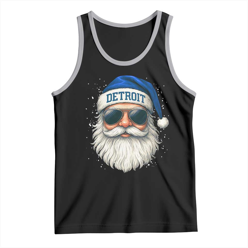Vintage Detroit Football Christmas Tank Top Funny Retro Santa Lions Fan Xmas TS10 Black Athletic Heather Print Your Wear