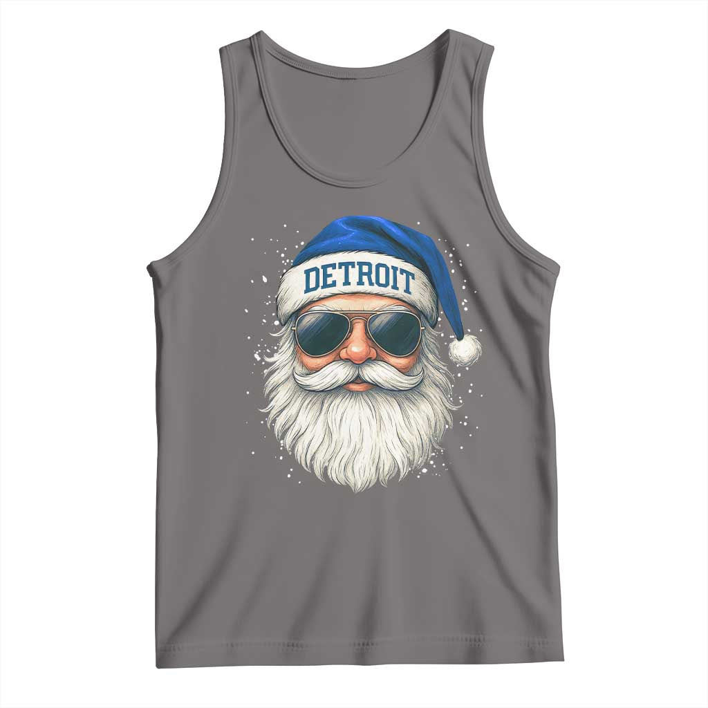 Vintage Detroit Football Christmas Tank Top Funny Retro Santa Lions Fan Xmas TS10 Deep Heather Print Your Wear