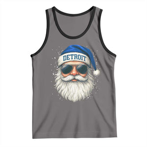 Vintage Detroit Football Christmas Tank Top Funny Retro Santa Lions Fan Xmas TS10 Deep Heather Black Print Your Wear