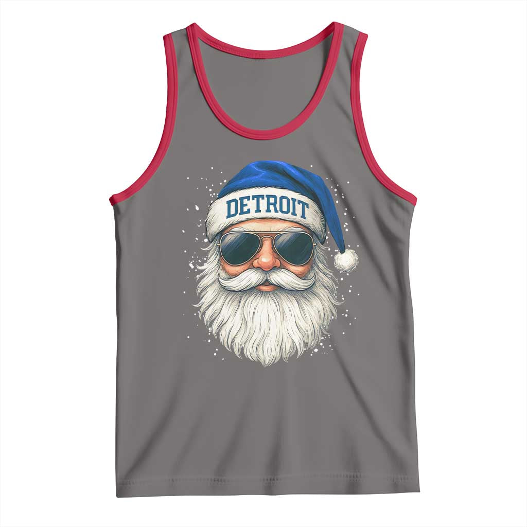 Vintage Detroit Football Christmas Tank Top Funny Retro Santa Lions Fan Xmas TS10 Deep Heather Red Print Your Wear