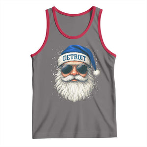 Vintage Detroit Football Christmas Tank Top Funny Retro Santa Lions Fan Xmas TS10 Deep Heather Red Print Your Wear