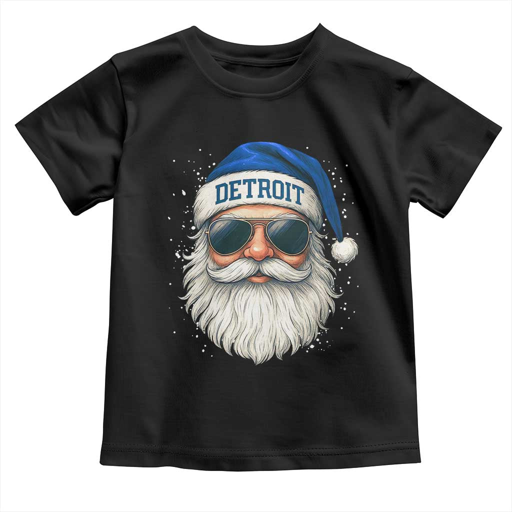 Vintage Detroit Football Christmas Toddler T Shirt Funny Retro Santa Lions Fan Xmas TS10 Black Print Your Wear