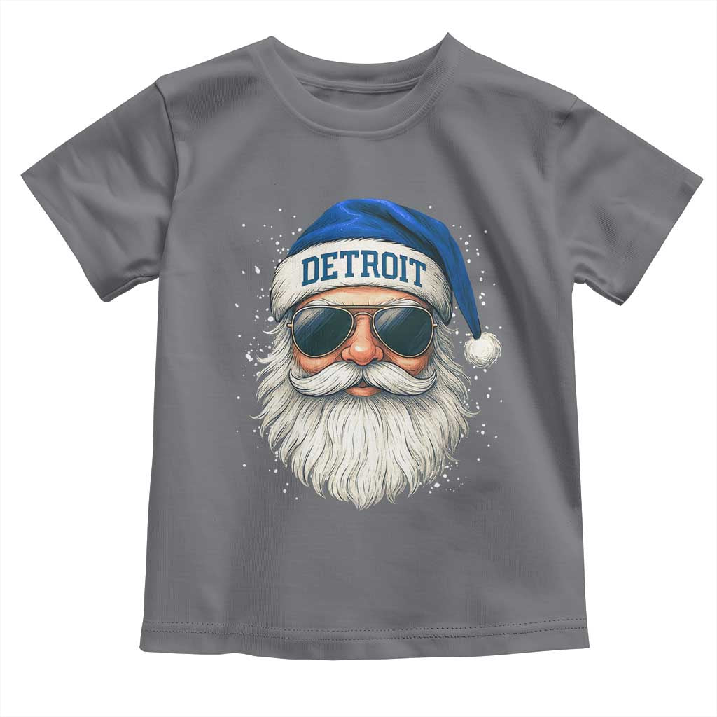Vintage Detroit Football Christmas Toddler T Shirt Funny Retro Santa Lions Fan Xmas TS10 Charcoal Print Your Wear