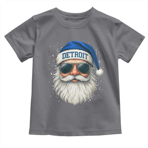 Vintage Detroit Football Christmas Toddler T Shirt Funny Retro Santa Lions Fan Xmas TS10 Charcoal Print Your Wear
