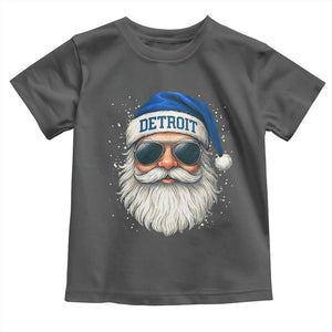 Vintage Detroit Football Christmas Toddler T Shirt Funny Retro Santa Lions Fan Xmas TS10 Dark Heather Print Your Wear