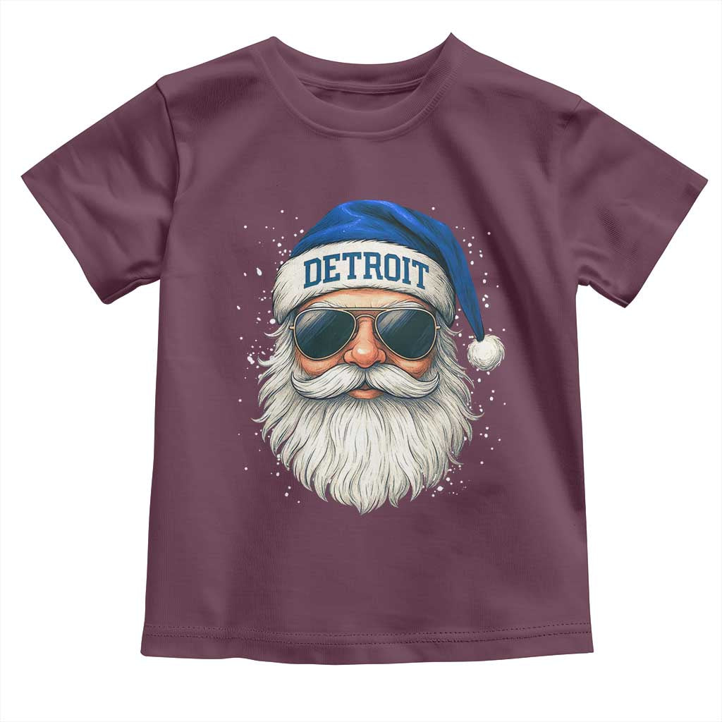 Vintage Detroit Football Christmas Toddler T Shirt Funny Retro Santa Lions Fan Xmas TS10 Maroon Print Your Wear
