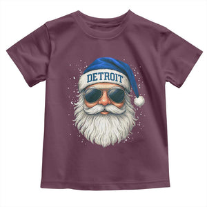 Vintage Detroit Football Christmas Toddler T Shirt Funny Retro Santa Lions Fan Xmas TS10 Maroon Print Your Wear