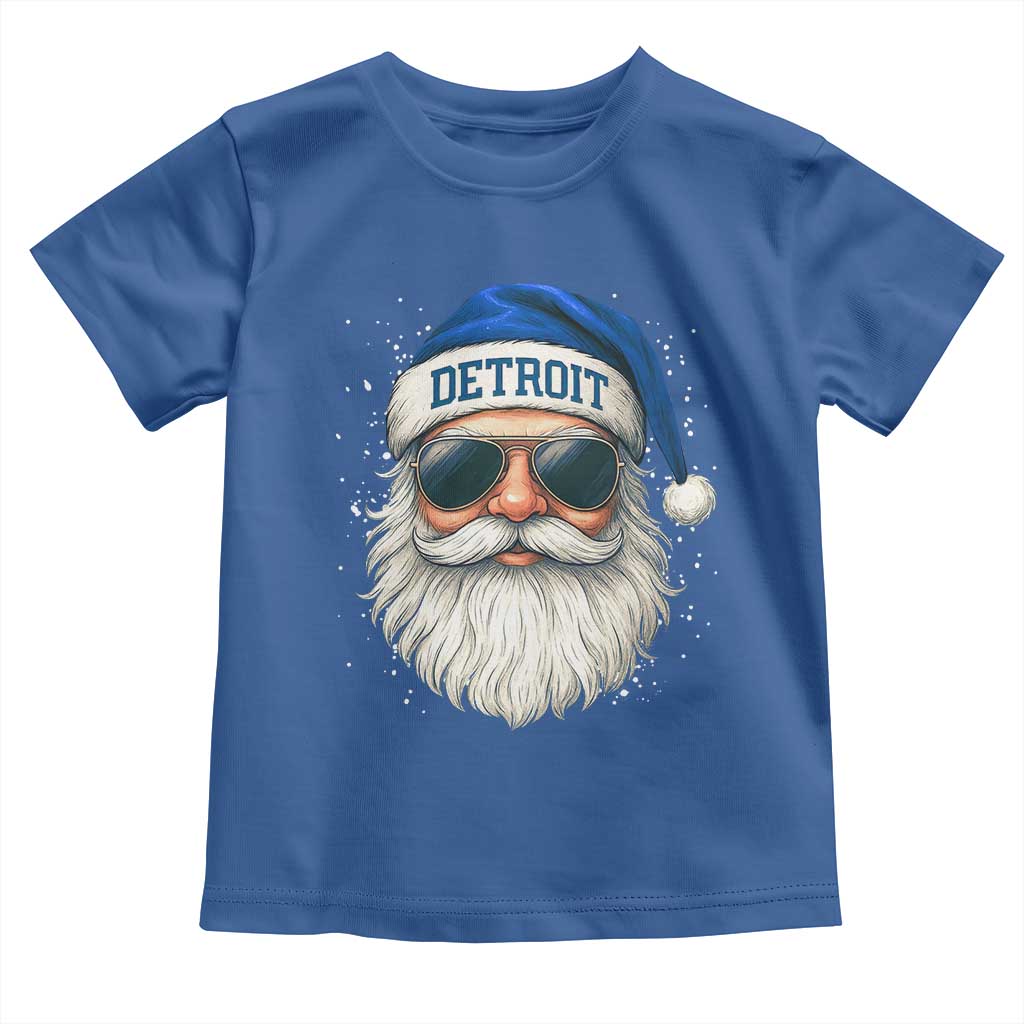 Vintage Detroit Football Christmas Toddler T Shirt Funny Retro Santa Lions Fan Xmas TS10 Royal Blue Print Your Wear