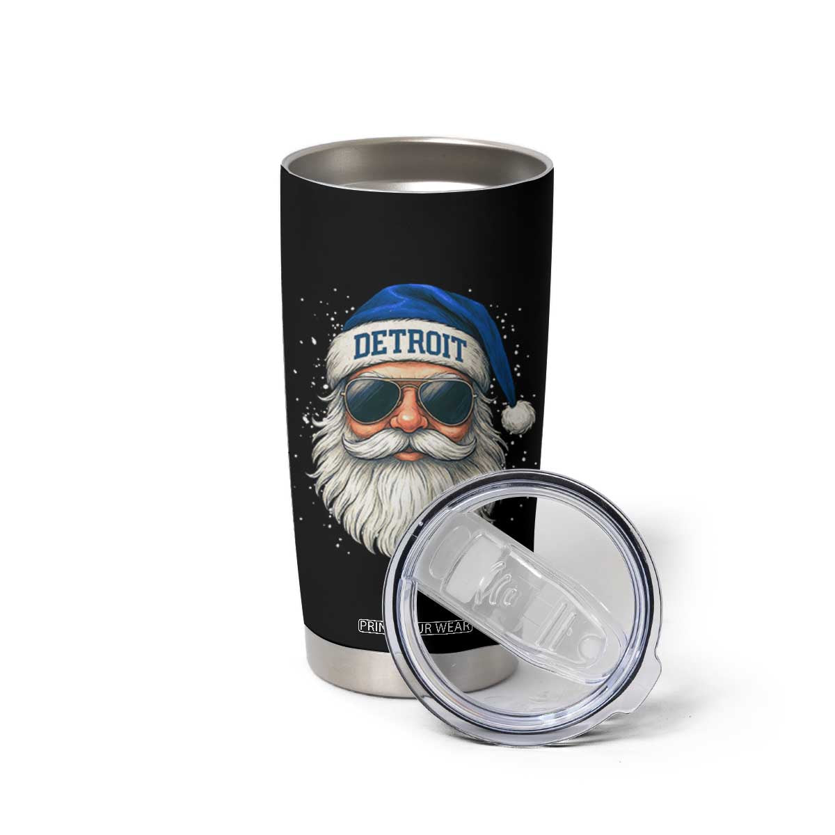 Vintage Detroit Football Christmas Tumbler Cup Funny Retro Santa Lions Fan Xmas TS10 Print Your Wear