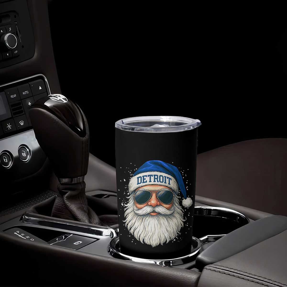 Vintage Detroit Football Christmas Tumbler Cup Funny Retro Santa Lions Fan Xmas TS10 Print Your Wear
