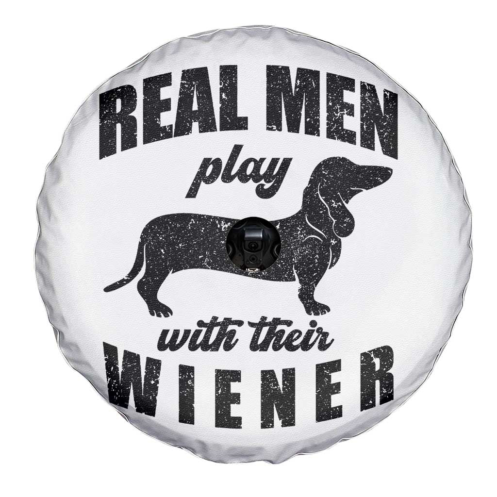 Funny Dachshund Dad Spare Tire Cover Real Men Play With Their Wiener Dog Dad Gag Gift TS10 Print Your Wear