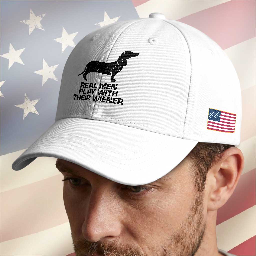 Funny Dachshund Dog Dad Baseball Cap Real Men Play With Their Wiener Pet Father Gag Gift TS10 Print Your Wear
