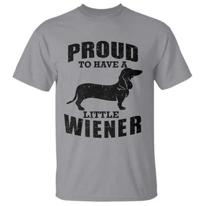 Proud to Have A Little Wiener T Shirt Funny Offensive Dachshund Retro 90s TS10 Sport Gray Print Your Wear