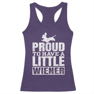 Funny Wiener Dog Lover Racerback Tank Top Dog Weenie Proud to Have A Little Wiener Dachshund TS10 Purple Print Your Wear