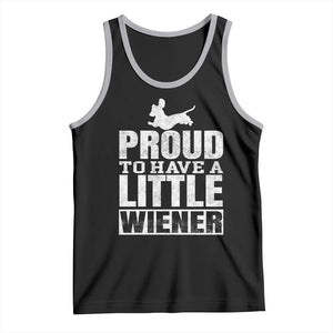 Funny Wiener Dog Lover Tank Top Dog Weenie Proud to Have A Little Wiener Dachshund TS10 Black Athletic Heather Print Your Wear