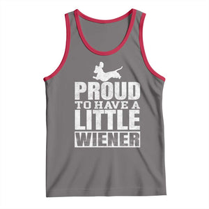 Funny Wiener Dog Lover Tank Top Dog Weenie Proud to Have A Little Wiener Dachshund TS10 Deep Heather Red Print Your Wear