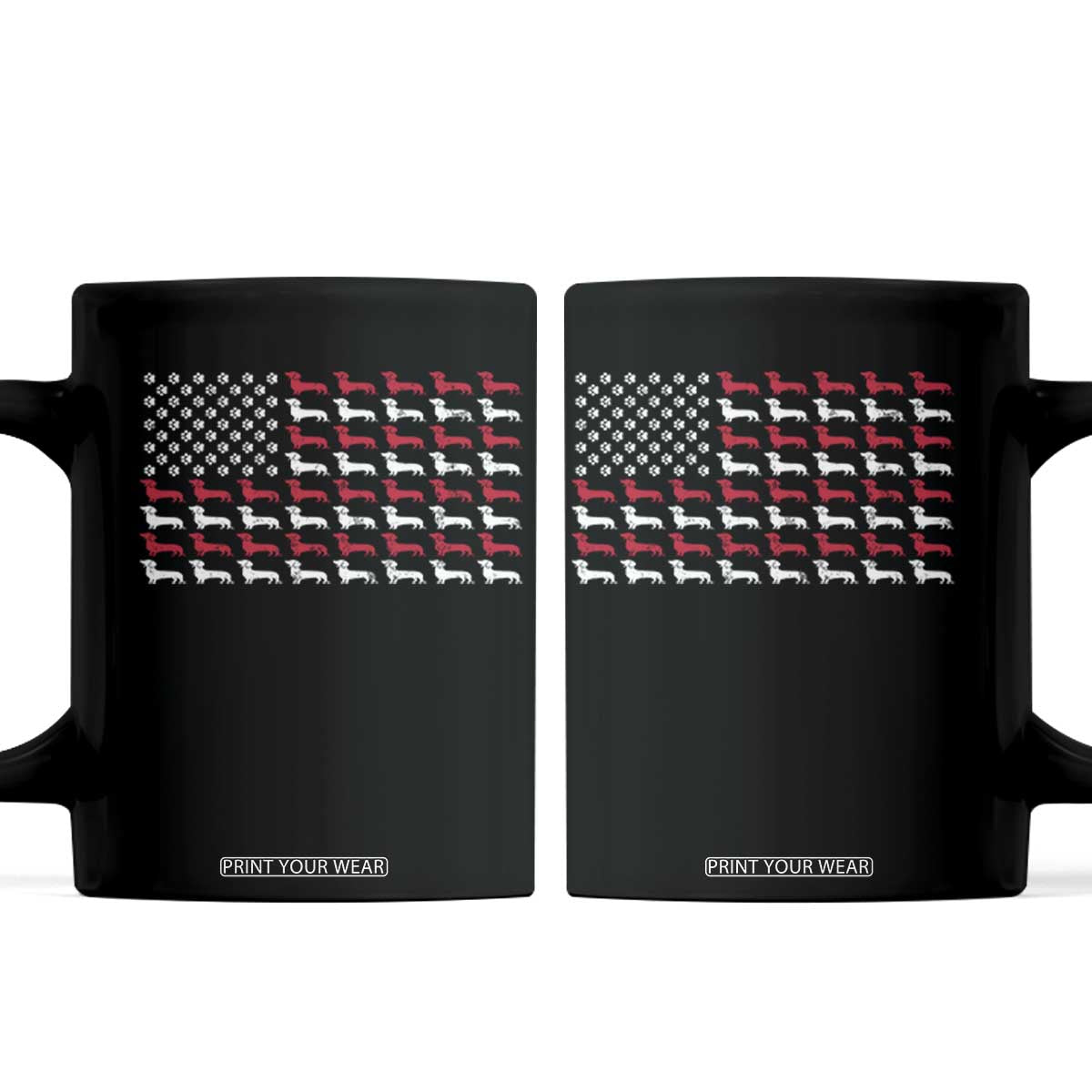 American Flag Vintage Patriotic Dachshund Dad Coffee Mug Weiner Dog Fathers Day Gifts For Dog Lovers Dad TS10 Black Print Your Wear