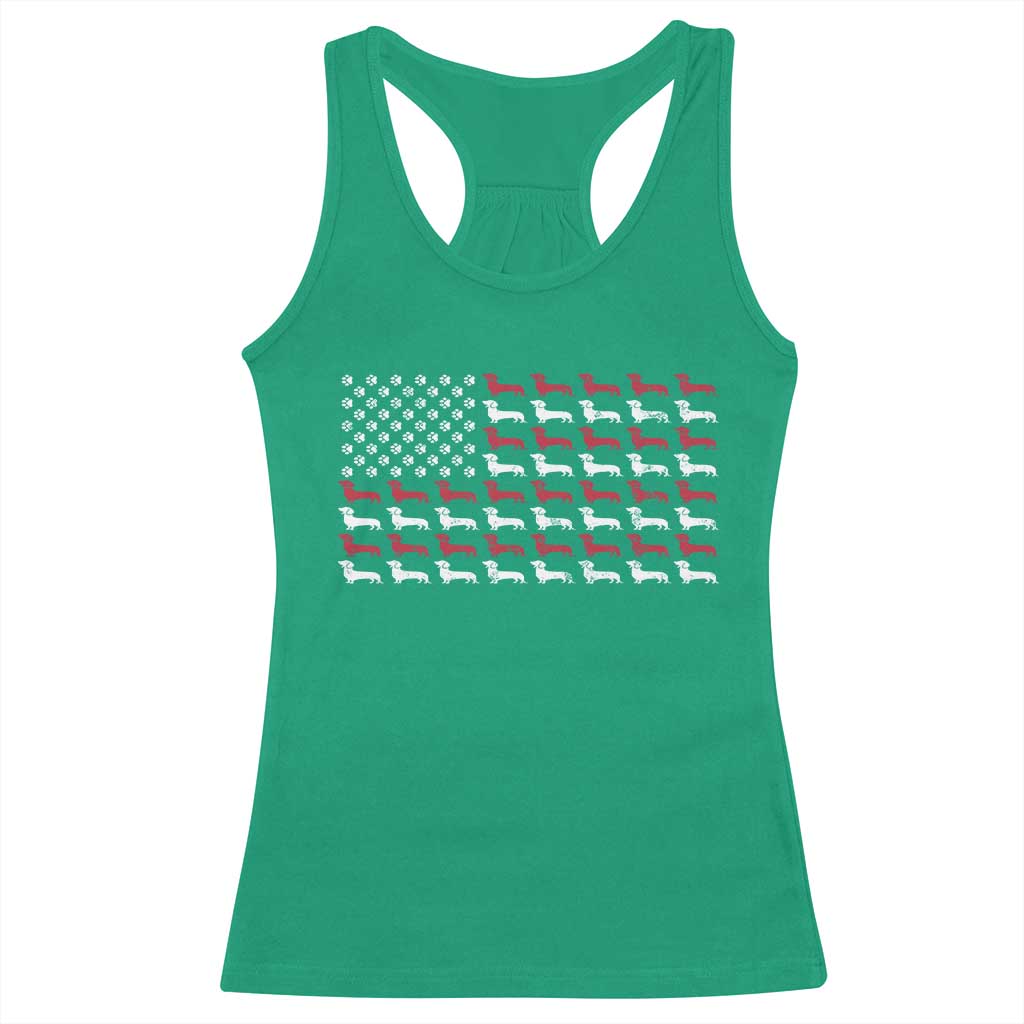 American Flag Vintage Patriotic Dachshund Dad Racerback Tank Top Weiner Dog Fathers Day Gifts For Dog Lovers Dad TS10 Irish Green Print Your Wear