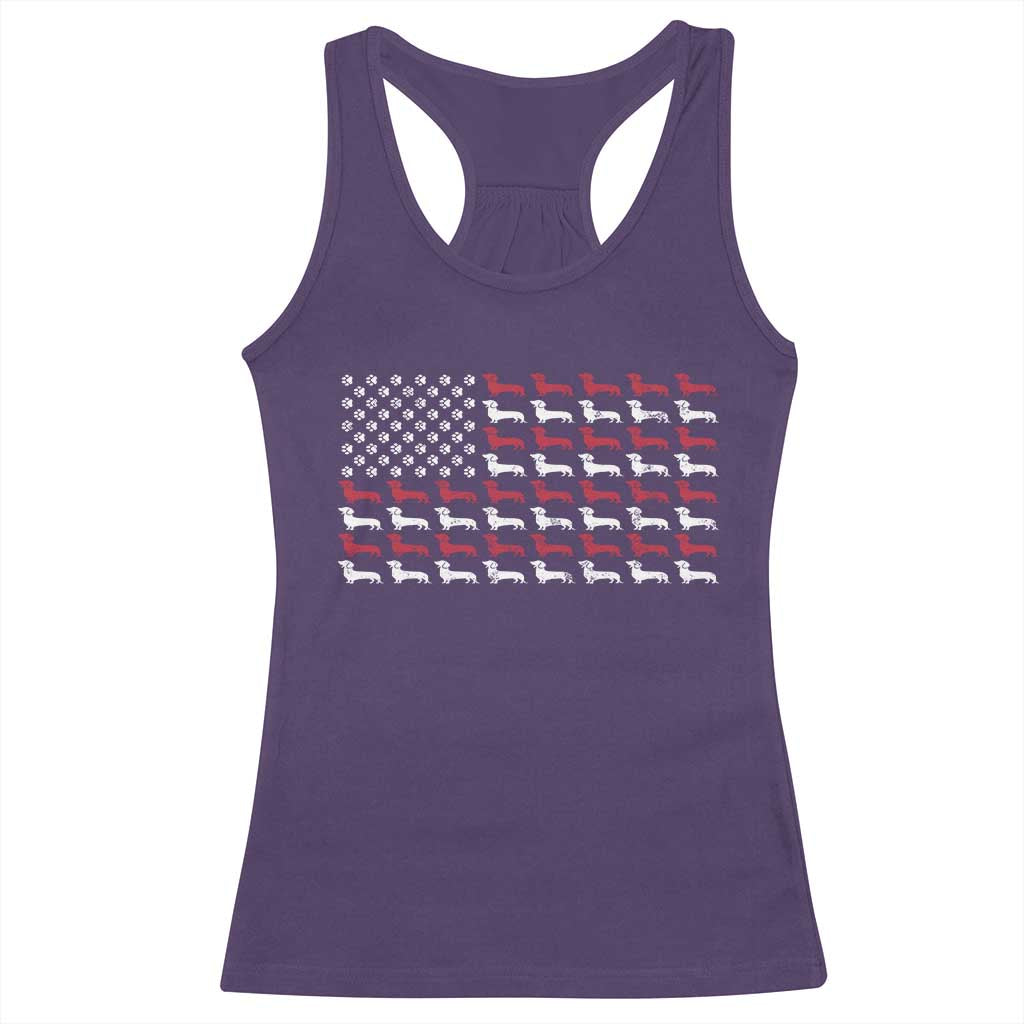 American Flag Vintage Patriotic Dachshund Dad Racerback Tank Top Weiner Dog Fathers Day Gifts For Dog Lovers Dad TS10 Purple Print Your Wear