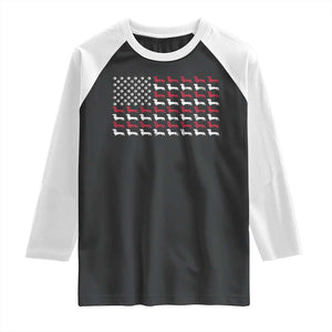 American Flag Vintage Patriotic Dachshund Dad Raglan Shirt Weiner Dog Fathers Day Gifts For Dog Lovers Dad TS10 Black White Print Your Wear