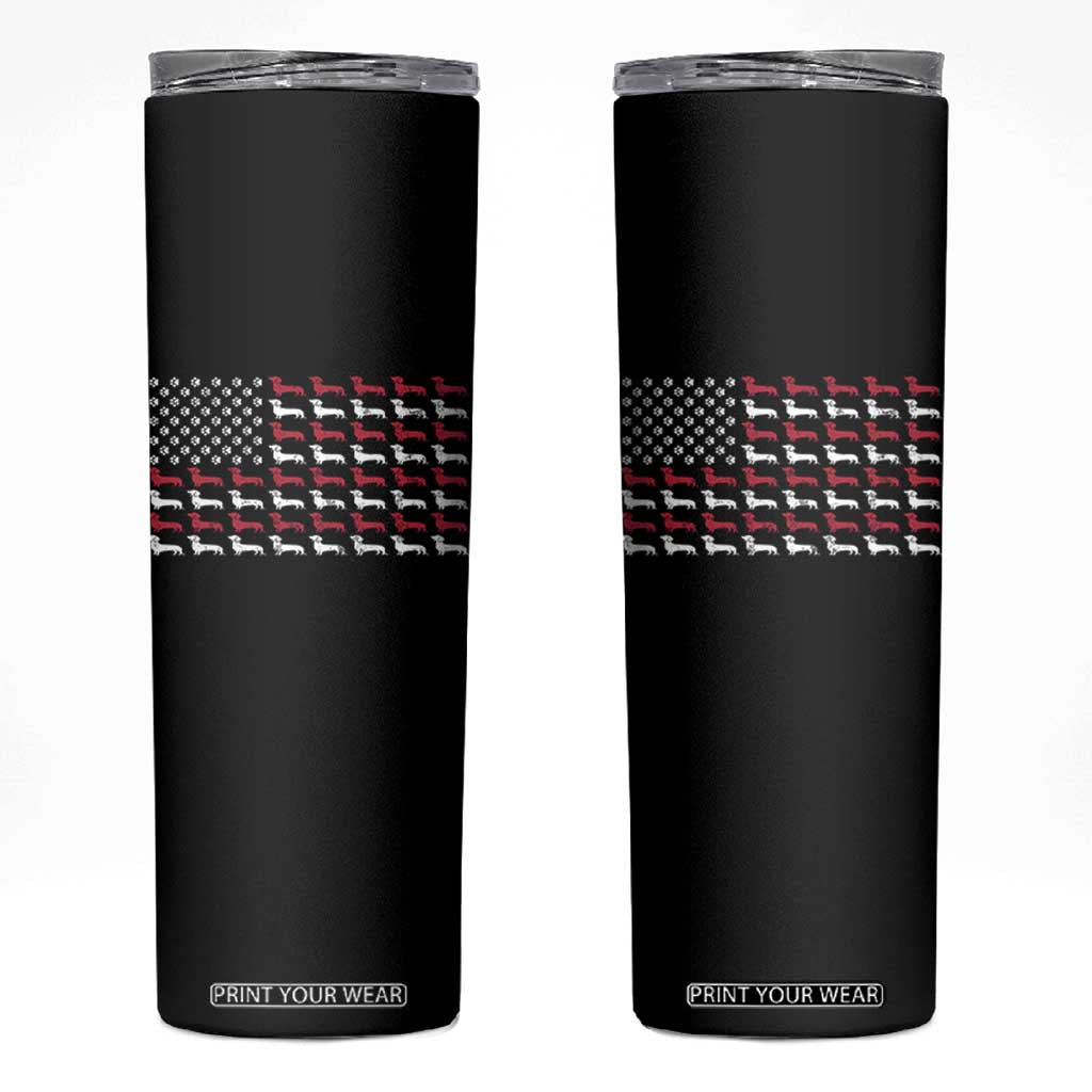American Flag Vintage Patriotic Dachshund Dad Skinny Tumbler Weiner Dog Fathers Day Gifts For Dog Lovers Dad TS10 Black Print Your Wear
