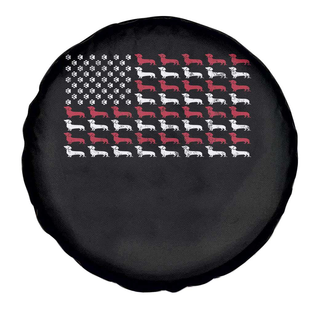 American Flag Vintage Patriotic Dachshund Dad Spare Tire Cover Weiner Dog Fathers Day Gifts For Dog Lovers Dad TS10 Print Your Wear