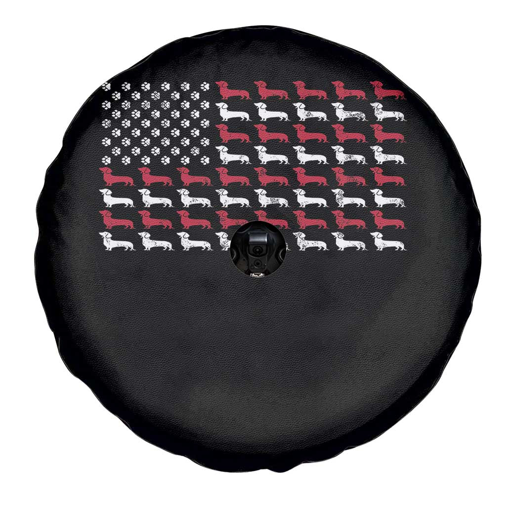 American Flag Vintage Patriotic Dachshund Dad Spare Tire Cover Weiner Dog Fathers Day Gifts For Dog Lovers Dad TS10 Print Your Wear