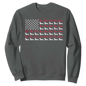 American Flag Vintage Patriotic Dachshund Dad Sweatshirt Weiner Dog Fathers Day Gifts For Dog Lovers Dad TS10 Dark Heather Print Your Wear