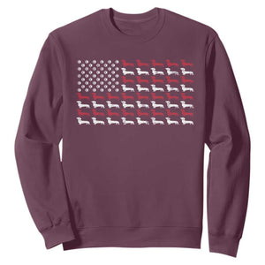 American Flag Vintage Patriotic Dachshund Dad Sweatshirt Weiner Dog Fathers Day Gifts For Dog Lovers Dad TS10 Maroon Print Your Wear