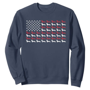 American Flag Vintage Patriotic Dachshund Dad Sweatshirt Weiner Dog Fathers Day Gifts For Dog Lovers Dad TS10 Navy Print Your Wear