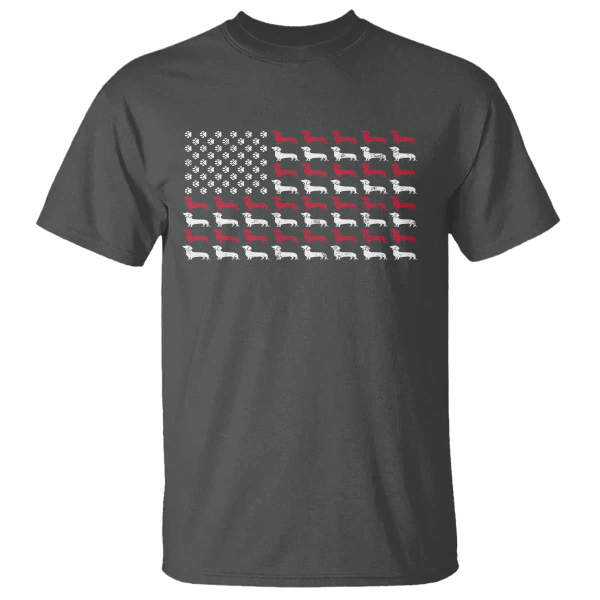 American Flag Vintage Patriotic Dachshund Dad T Shirt Weiner Dog Fathers Day Gifts For Dog Lovers Dad TS10 Dark Heather Print Your Wear