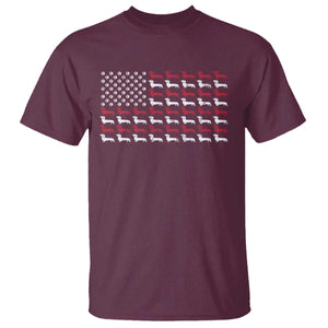 American Flag Vintage Patriotic Dachshund Dad T Shirt Weiner Dog Fathers Day Gifts For Dog Lovers Dad TS10 Maroon Print Your Wear