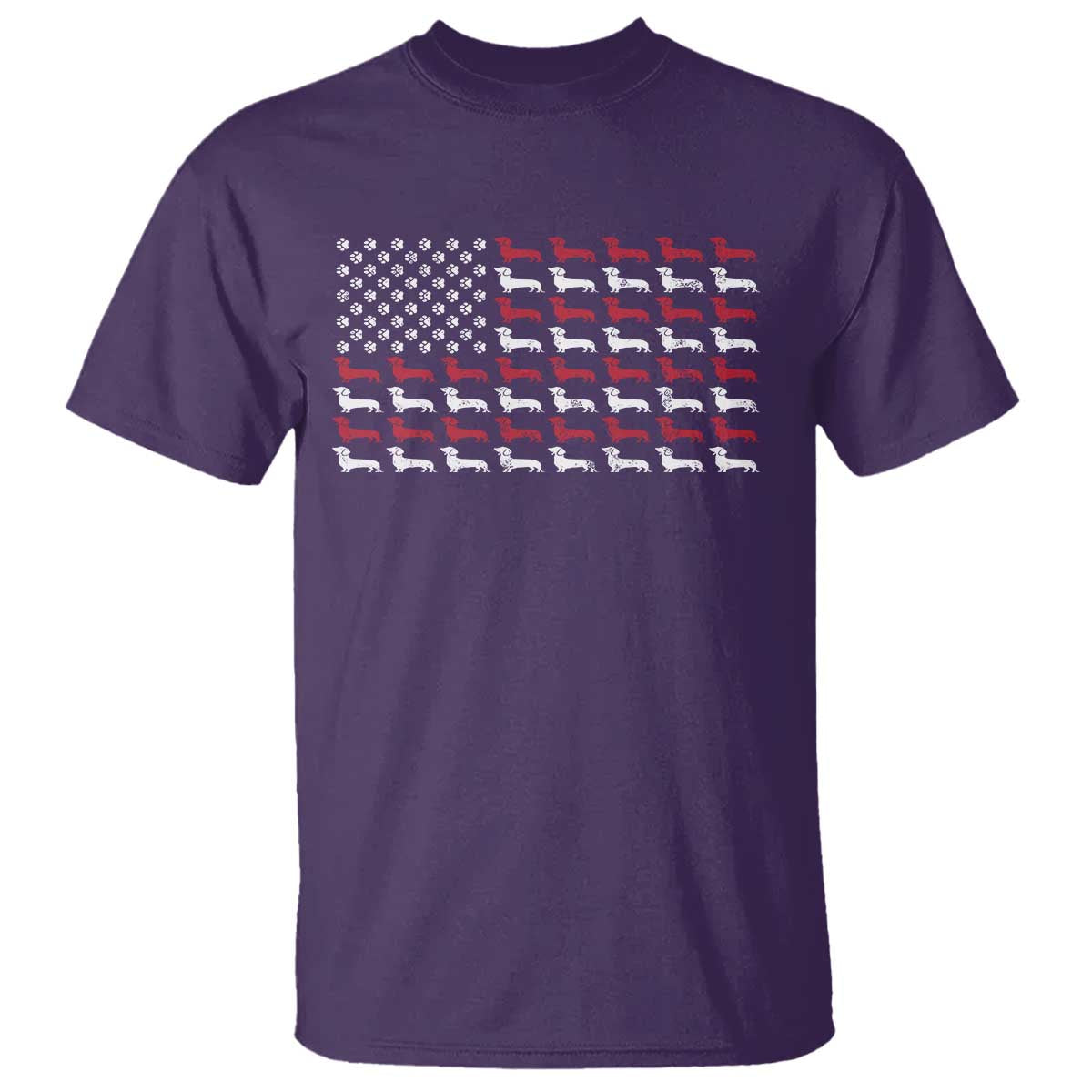 American Flag Vintage Patriotic Dachshund Dad T Shirt Weiner Dog Fathers Day Gifts For Dog Lovers Dad TS10 Purple Print Your Wear