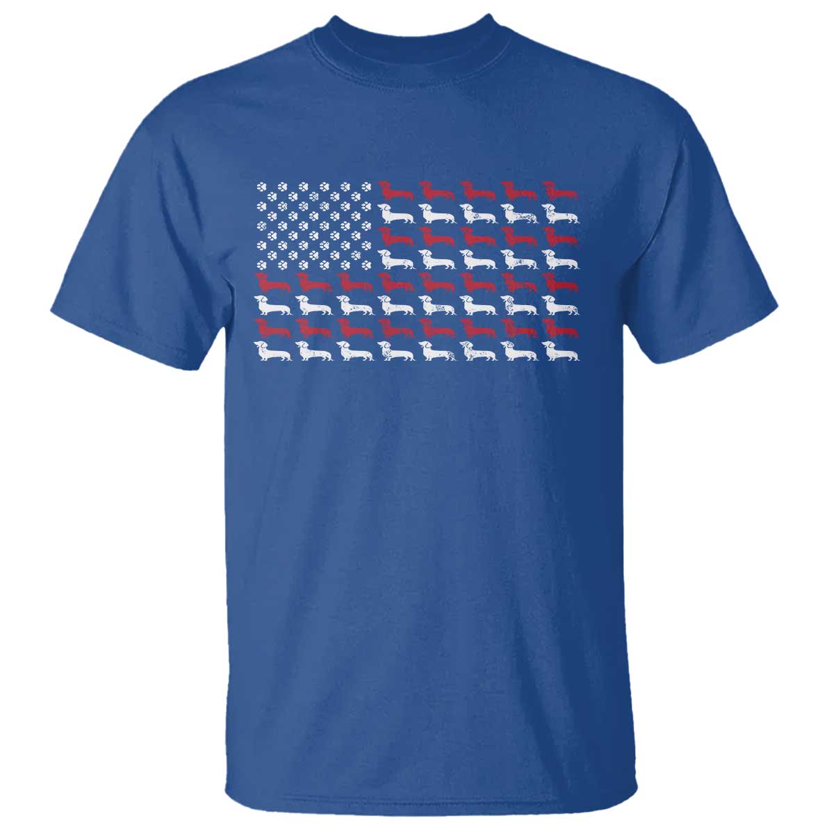 American Flag Vintage Patriotic Dachshund Dad T Shirt Weiner Dog Fathers Day Gifts For Dog Lovers Dad TS10 Royal Blue Print Your Wear