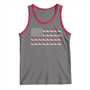 American Flag Vintage Patriotic Dachshund Dad Tank Top Weiner Dog Fathers Day Gifts For Dog Lovers Dad TS10 Deep Heather Red Print Your Wear