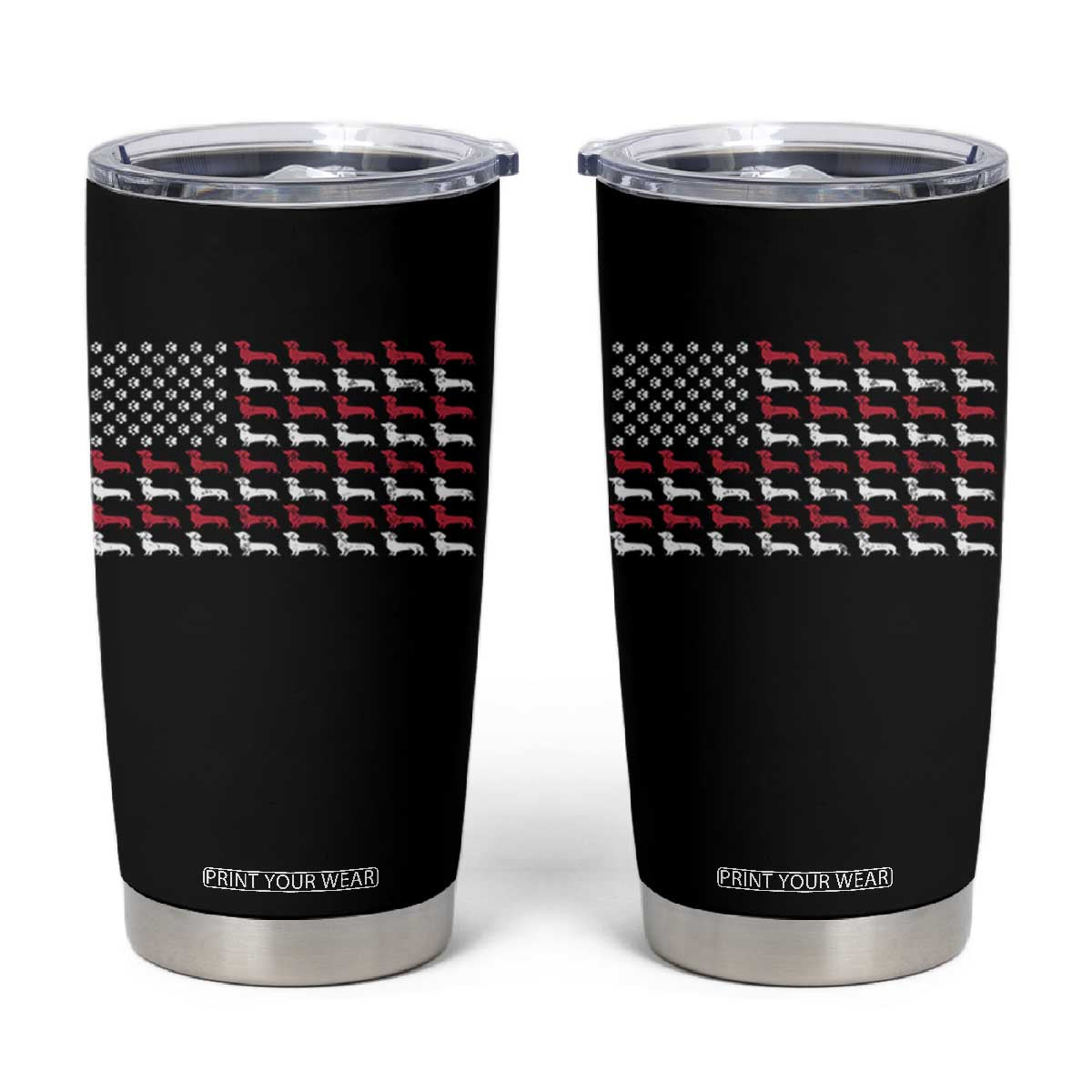 American Flag Vintage Patriotic Dachshund Dad Tumbler Cup Weiner Dog Fathers Day Gifts For Dog Lovers Dad TS10 Black Print Your Wear