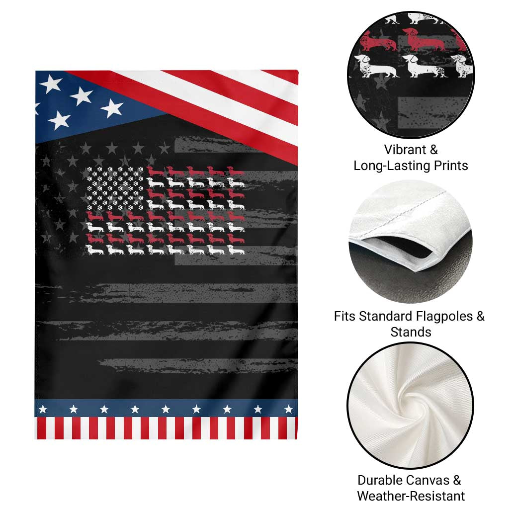 American Flag Vintage Patriotic Dachshund Dad Garden Flag Weiner Dog Fathers Day Gifts For Dog Lovers Dad TS10 Print Your Wear