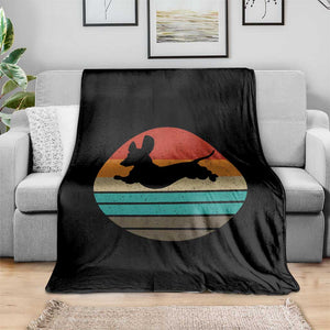 Vintage Dachshund Throw Blanket 60s 70s Retro Grunge Weiner Dog Love TS10 Print Your Wear