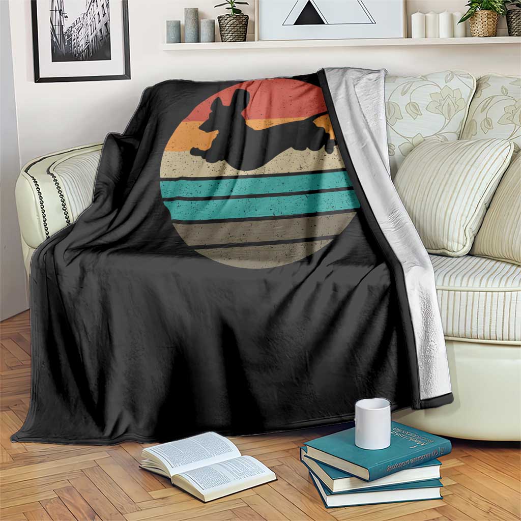 Vintage Dachshund Throw Blanket 60s 70s Retro Grunge Weiner Dog Love TS10 Print Your Wear